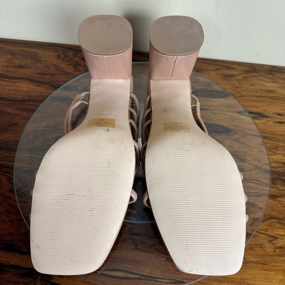 NINE WEST Strappy Open Toe Heel Sandals Platform Block Heels Size 12 - Picture 15 of 15